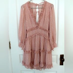 Hello Molly Pink Floral Long Sleeve Dress Size 8